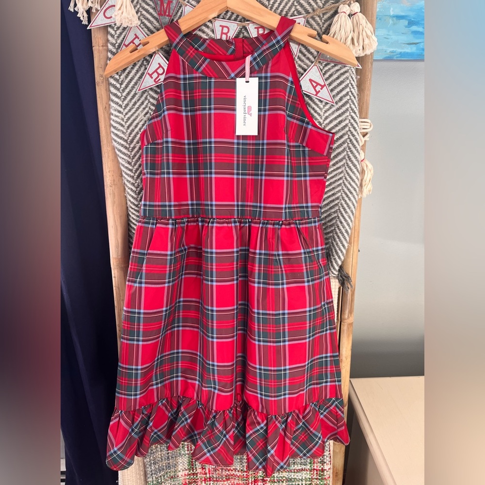 Vineyard Vines girls size 14 tartan dress new with tags